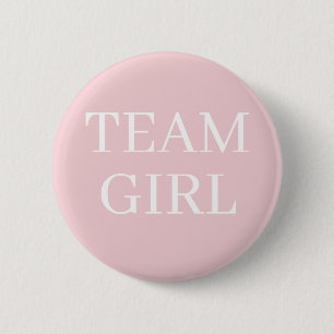 Gender Reveal Pink Team Girl Party Button