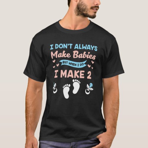 Gender Reveal Pregnancy Fan Shower Twins  Announce T_Shirt