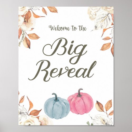 Gender Reveal Pumpkin Fall Welcome Sign