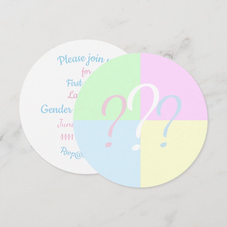 Gender reveal question mark invitation | Zazzle