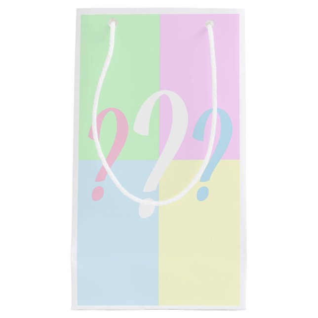 Gender reveal question mark small gift bag (Front)
