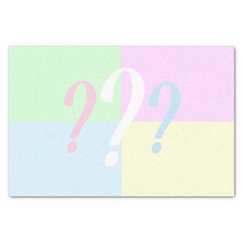 Gender reveal question mark tissue paper