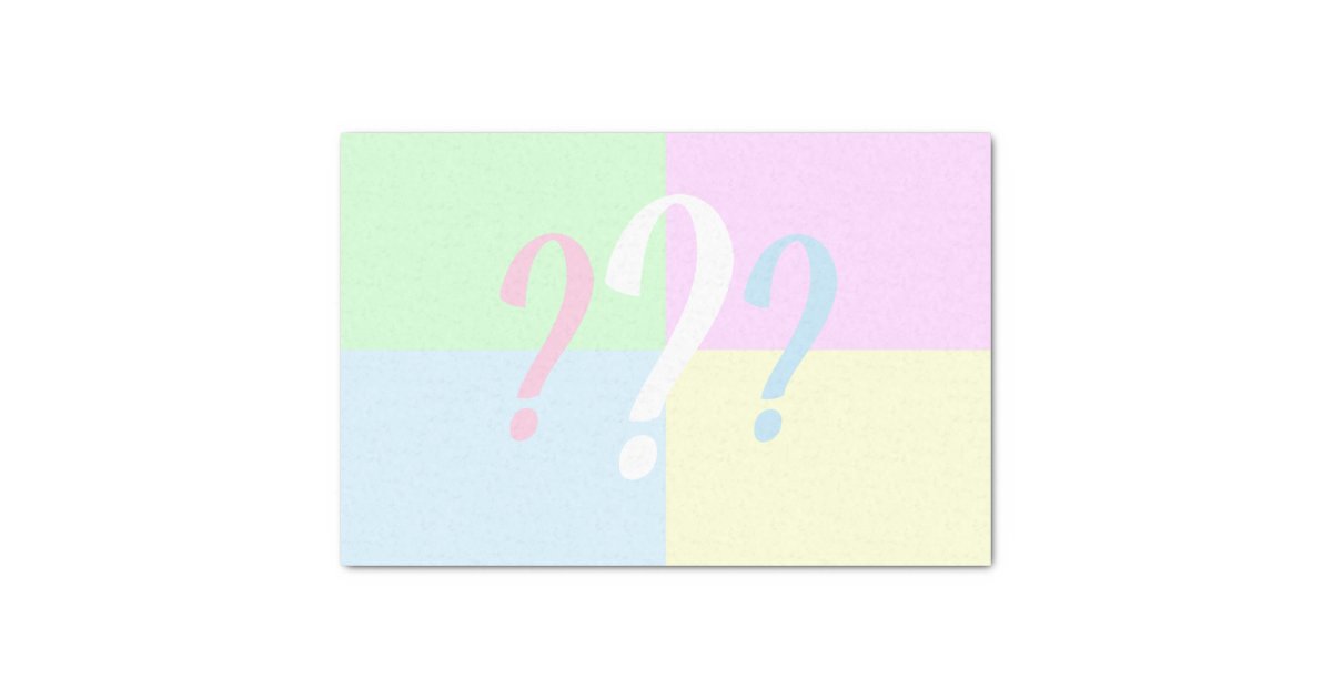 Gender reveal question mark tissue paper | Zazzle