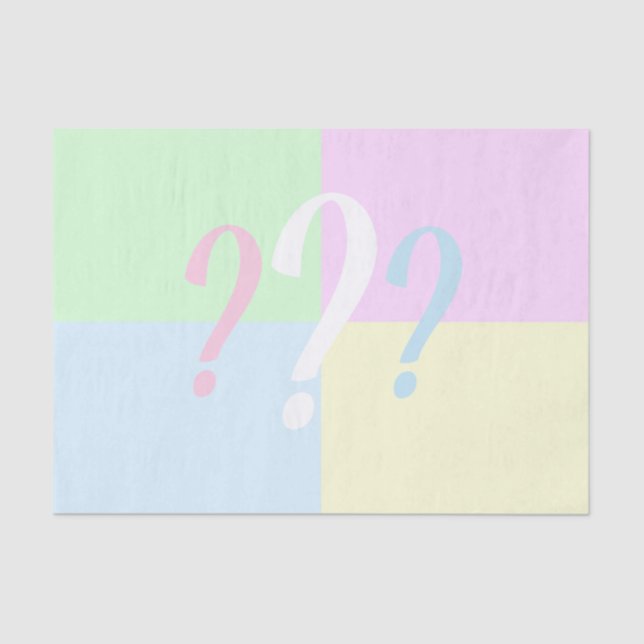 Gender reveal question mark tissue paper (Front)