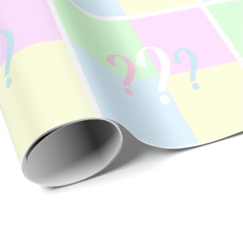 Gender reveal question mark wrapping paper