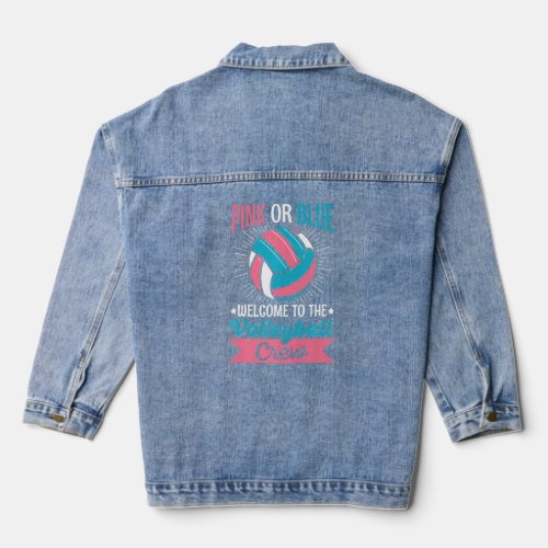 Gender Reveal Quote for a Volleyball Player    Denim Jacket