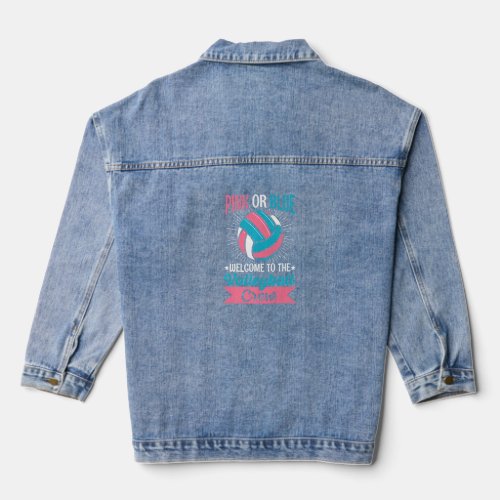 Gender Reveal Quote for a Volleyball Player    Denim Jacket