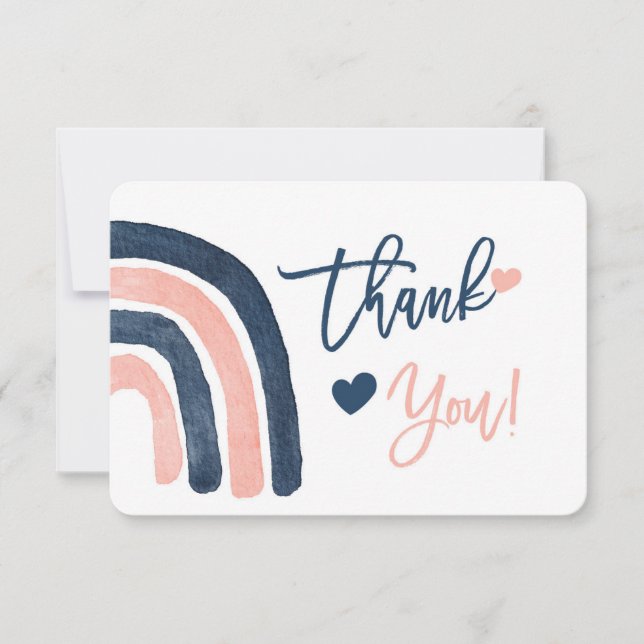 Gender Reveal Rainbow thank you card (Front)
