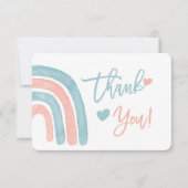 Gender Reveal Rainbow thank you card | Zazzle