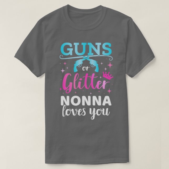 Gender reveal s or glitter nonna matching baby par T-Shirt (Design Front)