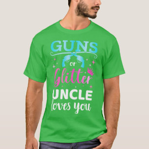 Gender reveal s or glitter uncle matching baby par T-Shirt