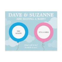Gender Reveal Scratcher (not a real scratcher) Announcement Postcard Gender Reveal Scratcher (not a real scratcher) Announcement Postcard