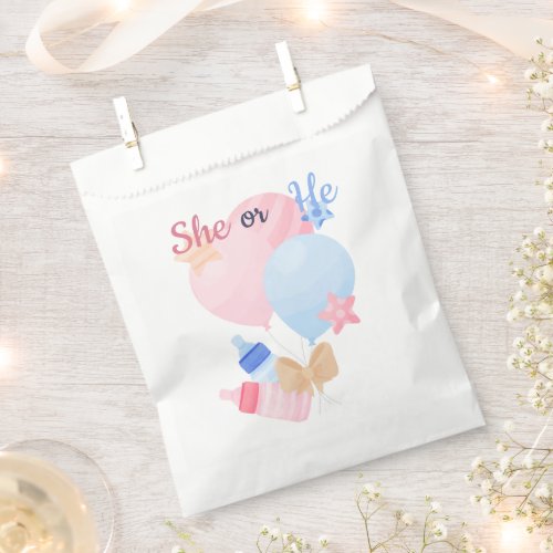Gender Reveal She Or He Favor Bag