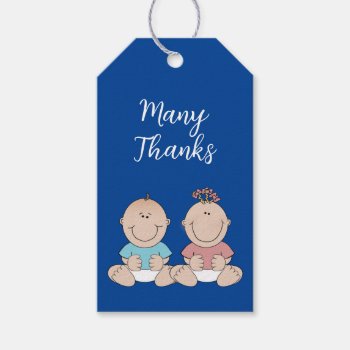 Gender Reveal Shower Thank You Chalkboard Gift Tags by PartyPrep at Zazzle