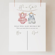 Gender Reveal Sign, Boho He or She Editable Gender