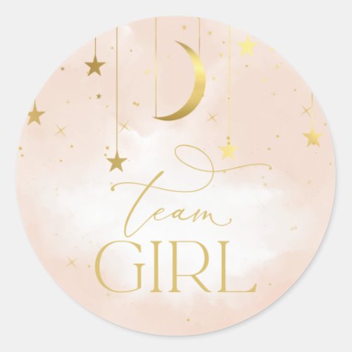 Gender Reveal Sticker  Team Girl Blush Pink