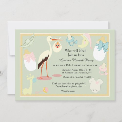 Gender Reveal Stork Invitation