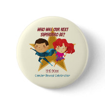 Gender Reveal Superhero Cute Blue Pink Yellow