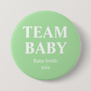 Gender reveal Team Baby green any theme Button