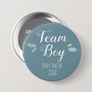 Gender reveal Team boy blue Button