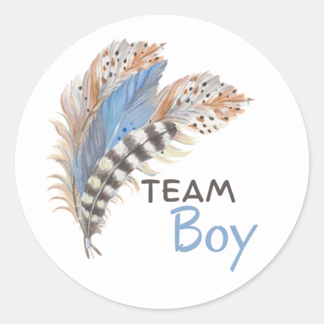 Gender Reveal Team Boy Blue Sticker (Front)