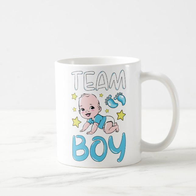 Gender Reveal Team Boy Party Set Coffee Mug (Right)