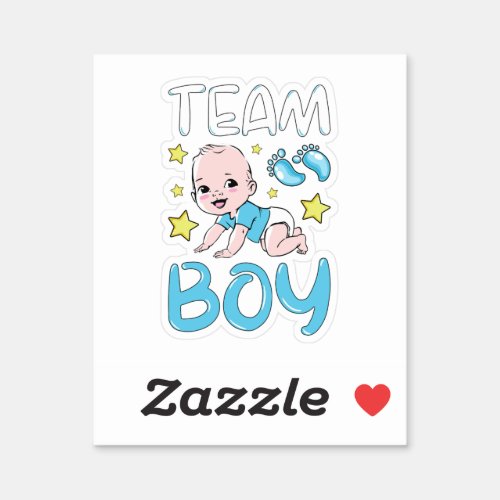 Gender Reveal Team Boy Party Set Custom_Cut Vinyl Sticker