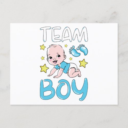 Gender Reveal Team Boy Party Set Postcard