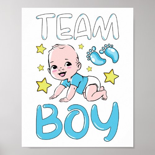 Gender Reveal Team Boy Party Set Poster