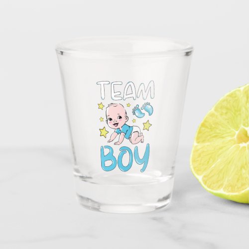 Gender Reveal Team Boy Party Set Shot Glass