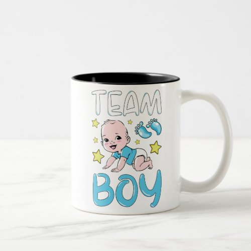 Gender Reveal Team Boy Party Set Two_Tone Coffee Mug