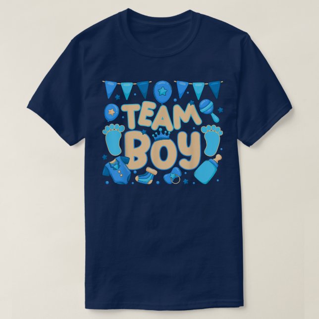 Gender Reveal Team Boy Pregnancy Announcement  T-Shirt (Design Front)