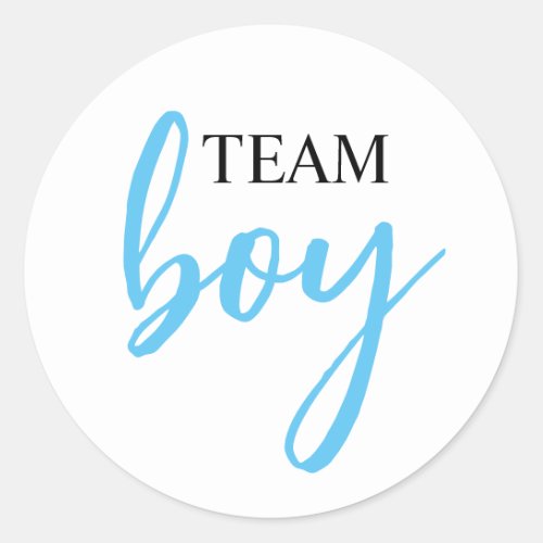 Gender Reveal Team Boy Round Sticker