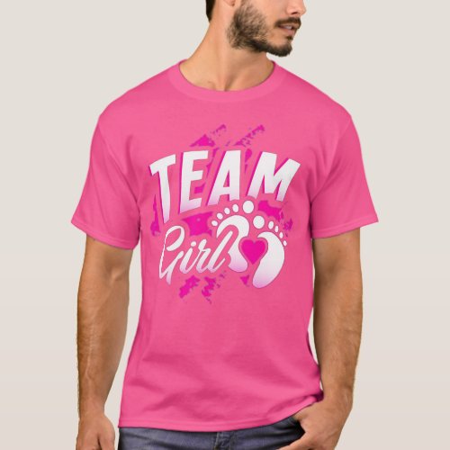 Gender Reveal Team Girl Baby Shower Party Gift Pin T_Shirt