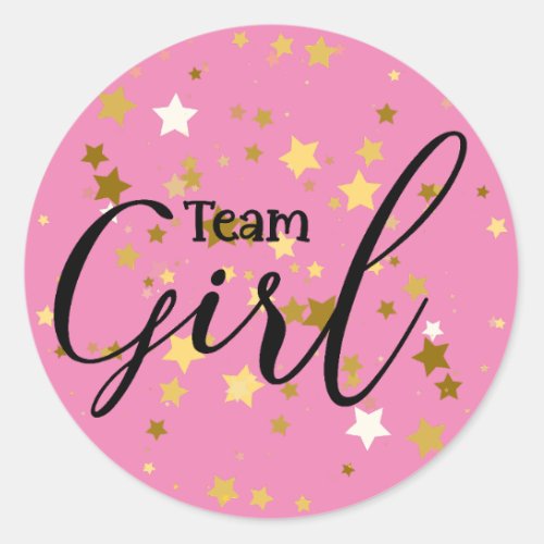 Gender Reveal Team Girl Baby Shower Sticker