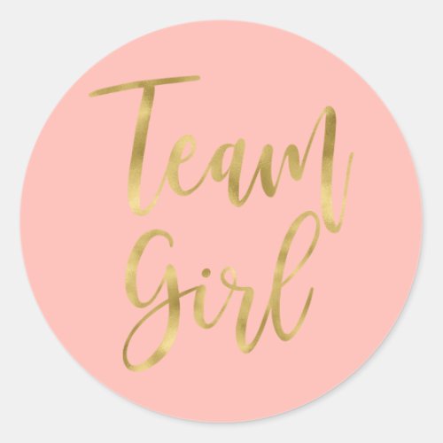 Gender reveal Team girl Classic Round Sticker