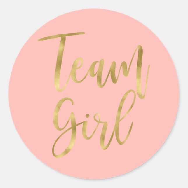 Gender reveal Team girl Classic Round Sticker (Front)