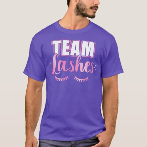 Gender reveal team girl lashes matching family bab T_Shirt