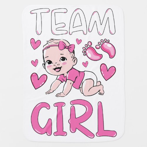 Gender Reveal Team Girl Party Set Baby Blanket