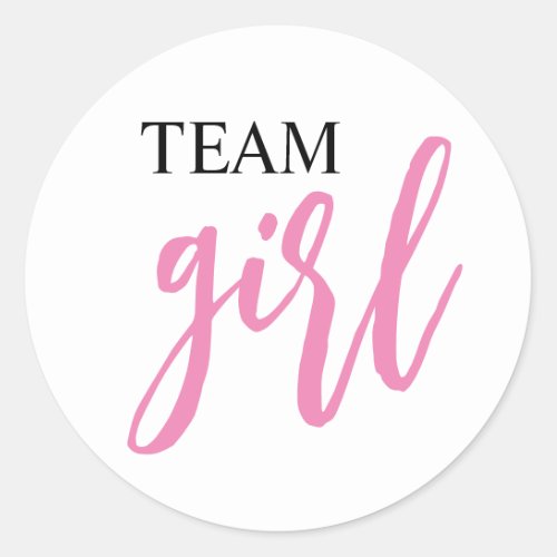 Gender Reveal Team Girl Round Sticker