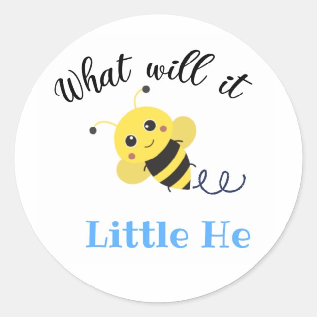 Gender Reveal Team Little Boy Blue Sticker (Front)