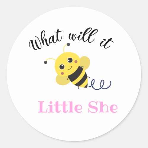 Gender Reveal Team Little Girl Pink Sticker