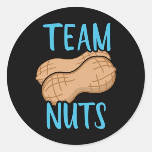 Gender reveal team nuts boy matching baby party classic round sticker