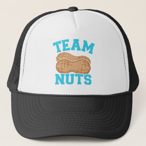 Gender reveal team nuts boy matching baby party trucker hat