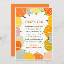 Gender reveal thank you card Pumpkin Halloween