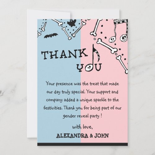 Gender reveal thank you cards boy or girl