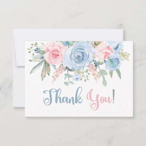 Gender reveal thank you note card
