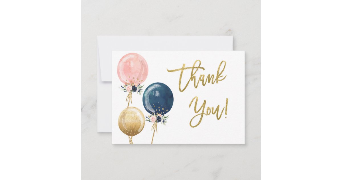 Gender Reveal Thank You Note Card Zazzle