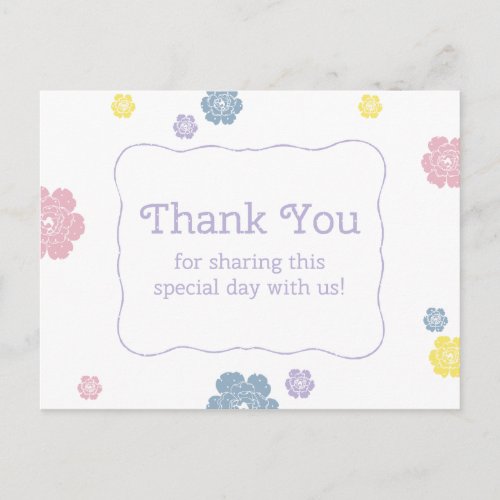 Gender Reveal Thank You Postcard