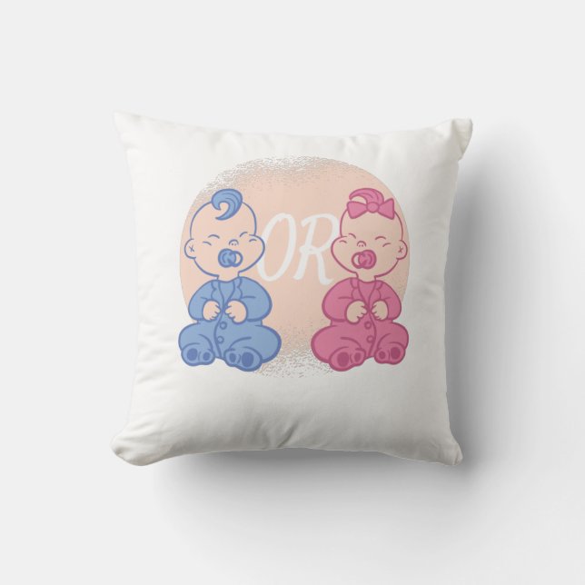 GENDER REVEAL THROW PILLOW (Front)